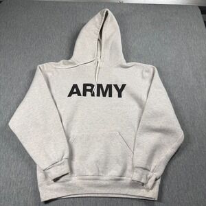 Soffe Hoodie Adult M Gray ARMY Military Physical Training Fleece Pullover Sweat